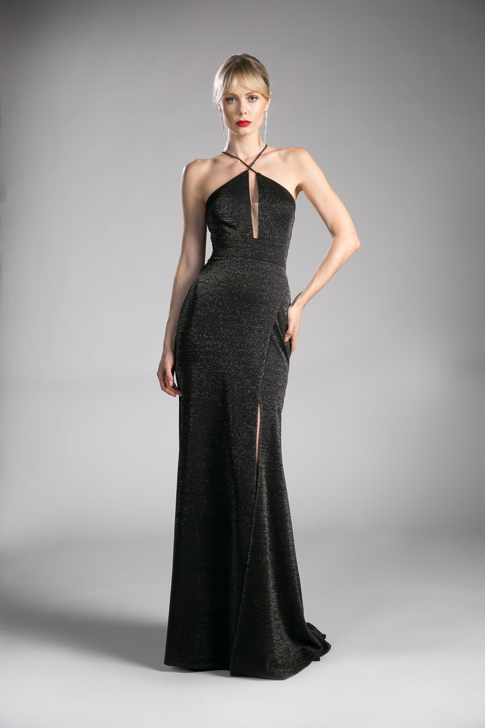 Sexy Black Metallic Knit Sheath Dress | Luminari Dresses
